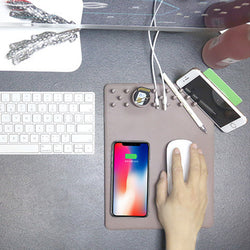 MULTI-FUNCTION ORGANIZER MOUSE PAD WITH WIRELESS CHARGING - The Gadget Sniper